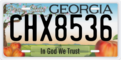 GA license plate CHX8536