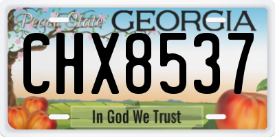 GA license plate CHX8537