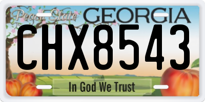 GA license plate CHX8543