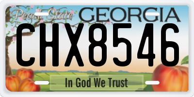GA license plate CHX8546