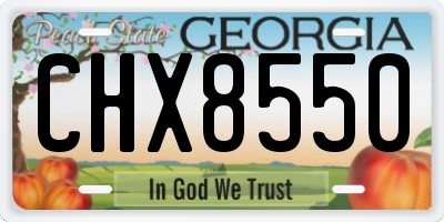 GA license plate CHX8550