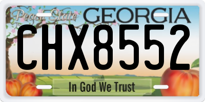 GA license plate CHX8552