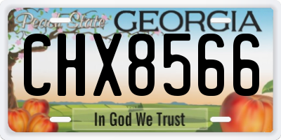 GA license plate CHX8566