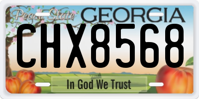 GA license plate CHX8568