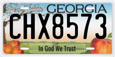 GA license plate CHX8573