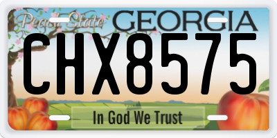 GA license plate CHX8575