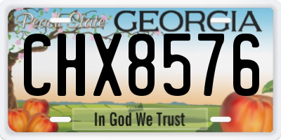 GA license plate CHX8576