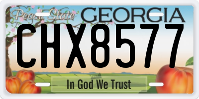 GA license plate CHX8577