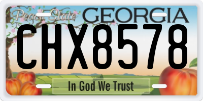 GA license plate CHX8578