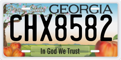 GA license plate CHX8582