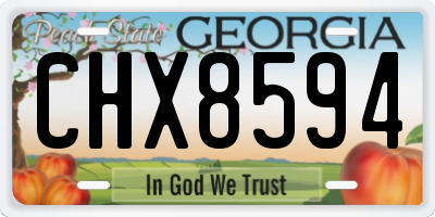 GA license plate CHX8594
