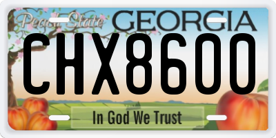 GA license plate CHX8600