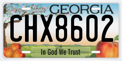 GA license plate CHX8602
