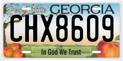 GA license plate CHX8609