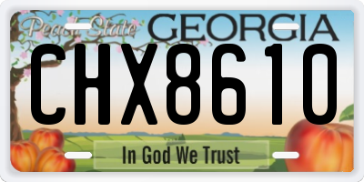 GA license plate CHX8610