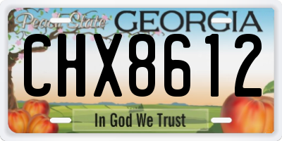 GA license plate CHX8612