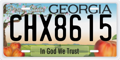 GA license plate CHX8615