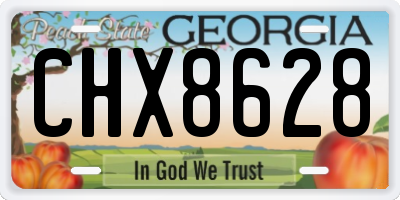 GA license plate CHX8628