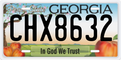 GA license plate CHX8632