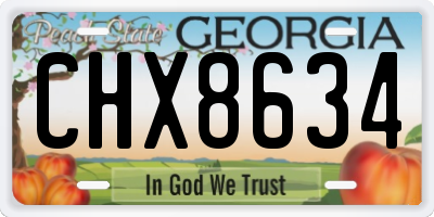 GA license plate CHX8634