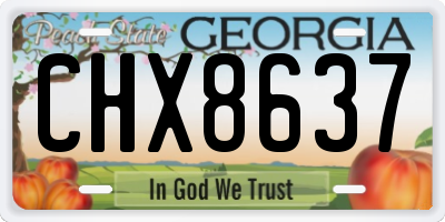 GA license plate CHX8637