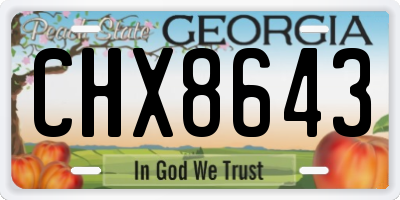GA license plate CHX8643