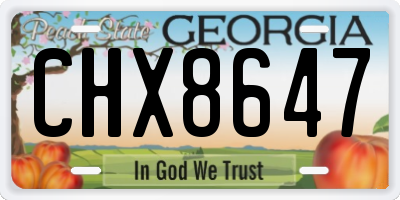 GA license plate CHX8647