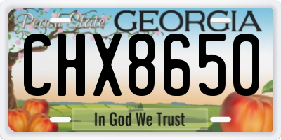GA license plate CHX8650