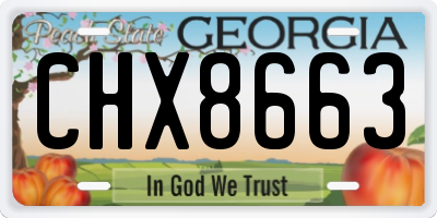 GA license plate CHX8663