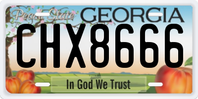 GA license plate CHX8666