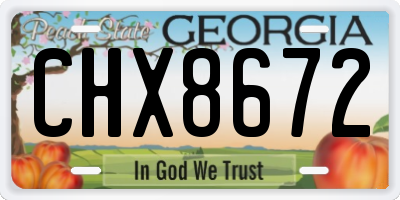 GA license plate CHX8672