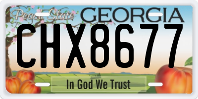 GA license plate CHX8677