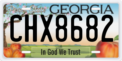 GA license plate CHX8682
