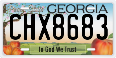 GA license plate CHX8683