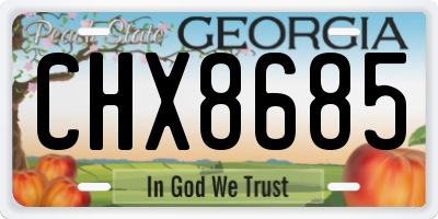 GA license plate CHX8685