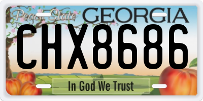 GA license plate CHX8686