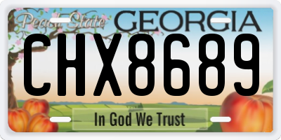GA license plate CHX8689