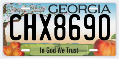 GA license plate CHX8690