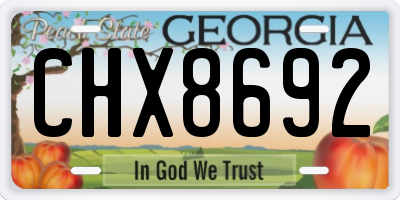 GA license plate CHX8692