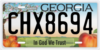 GA license plate CHX8694