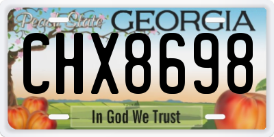 GA license plate CHX8698