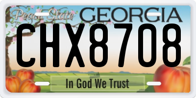 GA license plate CHX8708