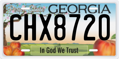 GA license plate CHX8720