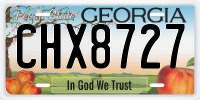 GA license plate CHX8727