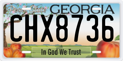 GA license plate CHX8736