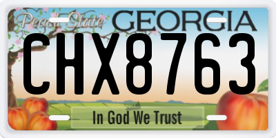 GA license plate CHX8763