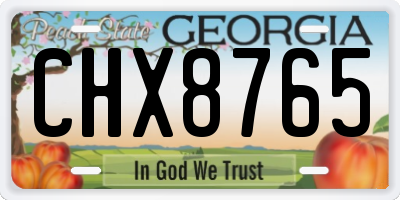 GA license plate CHX8765