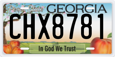 GA license plate CHX8781