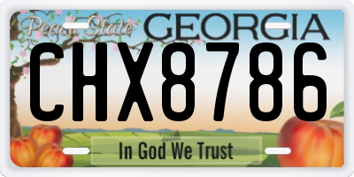 GA license plate CHX8786