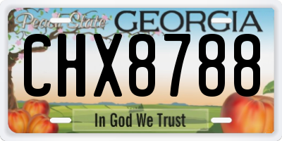 GA license plate CHX8788